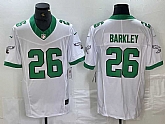 Men's Philadelphia Eagles #26 Saquon Barkley White 2023 F.U.S.E. Vapor Untouchable Throwback Jersey,baseball caps,new era cap wholesale,wholesale hats